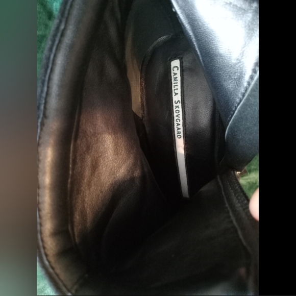 Camilla Skovgaard Black Suede Studded Wedge Ankle Boots - Picture 9 of 13